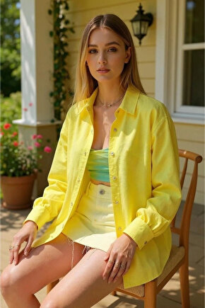 Kadın Uzun Kollu Oversize Gömlek