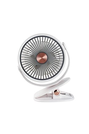 Mandallı Şarjlı Fan 3 Kademeli Taşınabilir Vantilatör Serinletici Mini Klima 360 Derece Dönen Fan