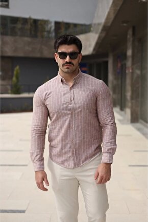 Erkek çizgi Desenli Gömlek