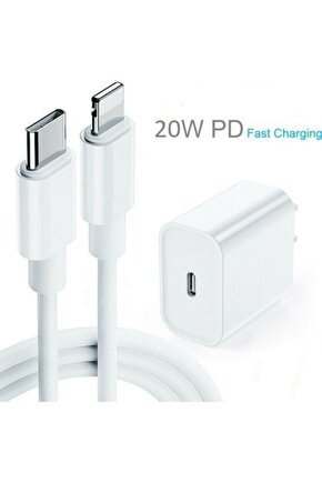 Apple Iphone 11 - 11 Pro - 12 - 12 Pro 13 - 13 Pro Ve Max Uyumlu Hızlı Şarj Aleti Ve Kablo 20w