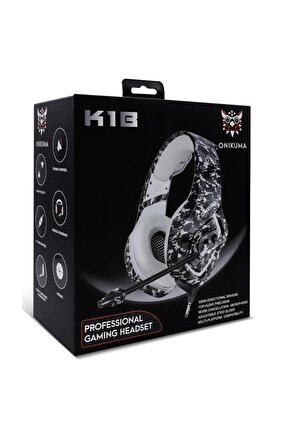 Profesyonel Mikrofonlu Kamuflaj Oyuncu Kulaklığı K1b