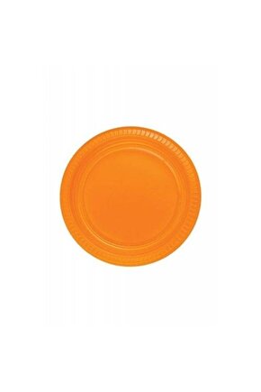 Parti- Doğum Günü- Ev- Piknik Kullanımlı Düz Turuncu Plastik Tabak 25li