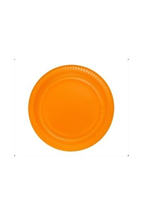 Alsepetavm Turuncu Renkli Plastik Tabak 23 Cm 25 Adet