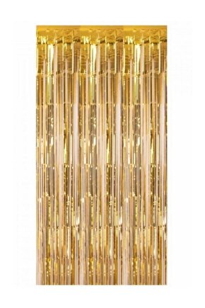 Parti Kutlama Arka Fon Kapı Perdesi Metalize 90x240cm Renk Gold