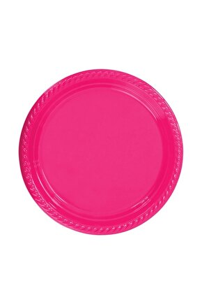 Fuşya Plastik Tabak 22cm 25 Adet