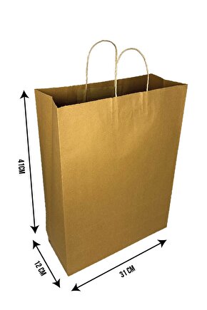31x12x41 Burgu Saplı Karton Çanta Büyük Boy