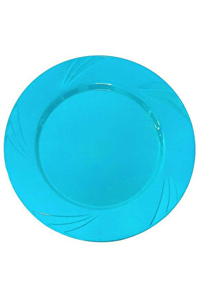 14 SÜS Plastik Tabak Sert Lüks 26cm (6 Adet) Mavi