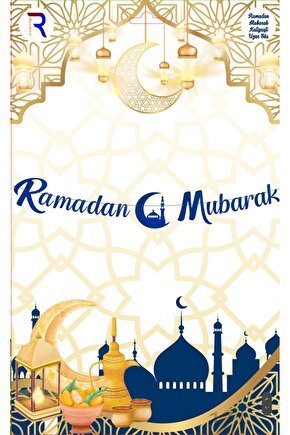 RAMADAN MUBAREK YAZILI KALİGRAFİ BANNER