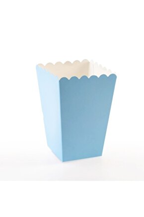 Makaron Renk Mavi Mısır Kutusu 8li Popcorn Cup Parti