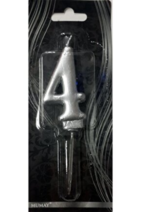 4 Rakam Gümüş Mum