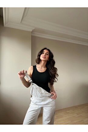 Halter Yaka Siyah Bodysuit