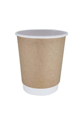 8 Oz Kraft Double Wall Karton Bardak 100 Adet