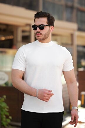 Erkek Yarım Balıkçı Yaka Kısa Kollu T-shirt