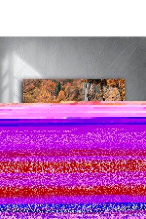 Sonbahar Yolu ve Şelale Temalı Cam Tablo