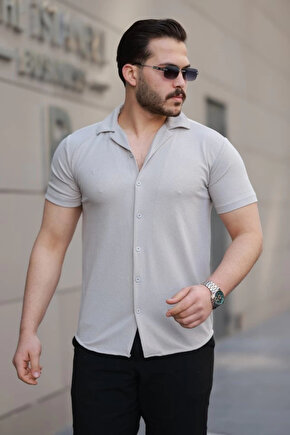 Erkek Kısa Kollu örme Kumaş Pamuklu Gömlek