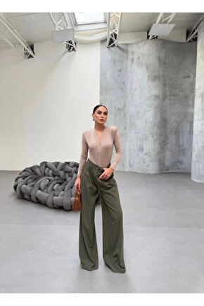 230 Gr Poly Viscose Full Lycra Pileli Palazzo Pantolon