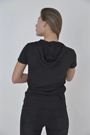 Kapşonlu lim Fit Tshirt  iyah