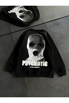 Kışlık Bisiklet Yaka Baskılı weathirt  iyah