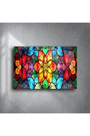 Renkli Çiçekli Cam Tablo