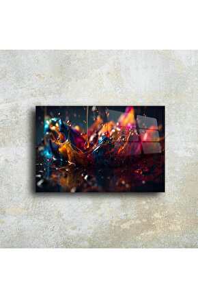 Karışık Desenler Cam Tablo Duvar Dekoru 9