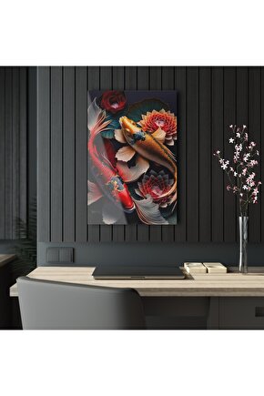 Renkli Iki Balık Cam Tablo Duvar Dekoru