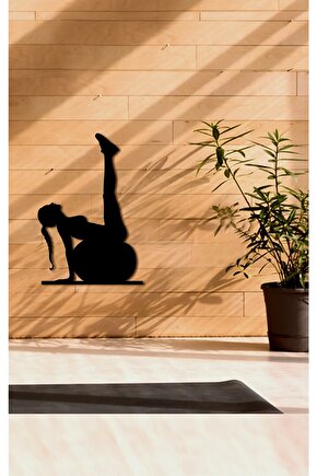 Laylaser 35*25 Pilates Toplu Dekor Tablo Mdf Ahşap Lazer Kesim Duvar Panosu Siyah 3mm