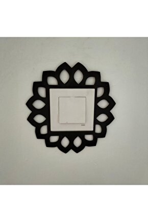 Leylazer Yuvarlak Motifli Tekli Priz Anahtar Çerçeve Süsü