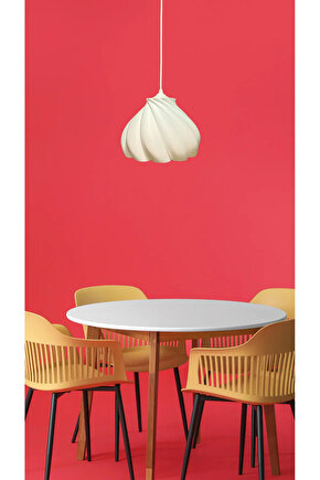 Pumpkin Tekli Avize Yatak Odası, Mutfak, Oturma Odası Beyaz Tasarım Tekli Sarkıt Avize (PLASTİK)