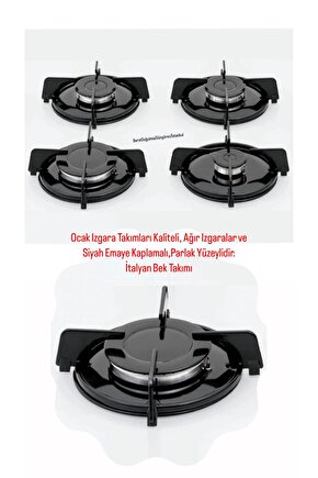 SİMTEL ELENBERG NEWTON Izgara Takım ankastre set Üstü Ocak Izgarası Ve Bek Takımı