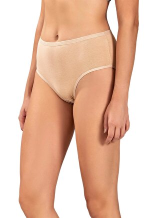 12 li Kadın Ten Pamuklu Yüksek Bel Külot 652