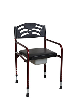 Deri Döşemeli Hasta Yaşlı Engelli Tuvaleti Ayaklı Klozet WC Yükseltici Seyyar Katlanabilir Tuvalet