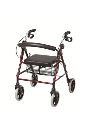 Alüminyum Walker ( Rollator ) 4 tekerli sepetli yaşlı yürüteci frenli çantali yürüteç