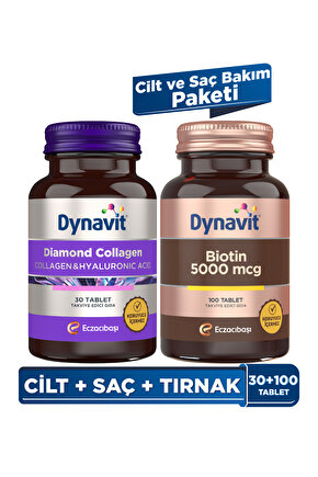 Collagen&Hyaluronic Acid Complex 30 Tablet-Saç&Cilt&Tırnak+Biotin 5000mcg 1000Tablet – Işıltı Paketi