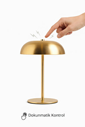 Dokunmatik Gold Masa Lambası Abajur – 21x15 cm Gece Lambası