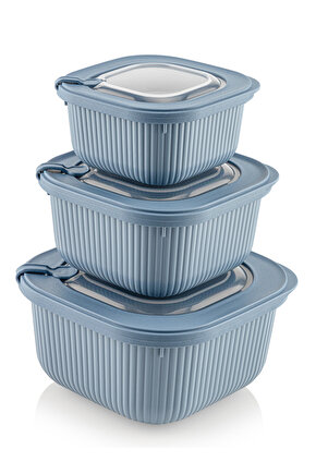 3lü Mikrodalga Ve Difrize Uygun Vip Kapaklı Özel Saklama Kabı Seti Bej