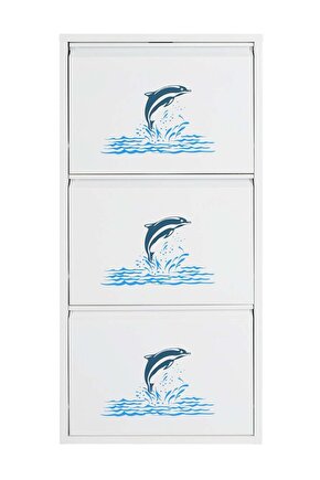 3’lü Metal Ayakkabılık (Beyaz-Yunus) | Kolay Kurulum, Dayanıklı Yapı