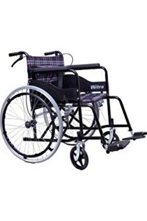Tekerlekli Sandalye Ekose Kumaş Ve Manuel Standart Konfor