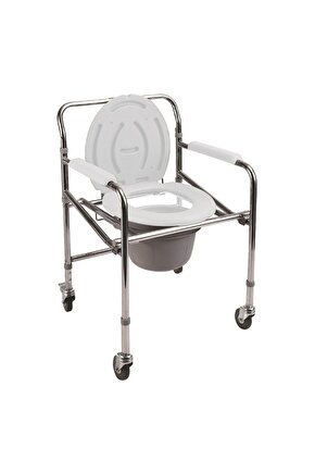 Tekerlekli Tuvaletli Katlanabilen Hasta Klozeti