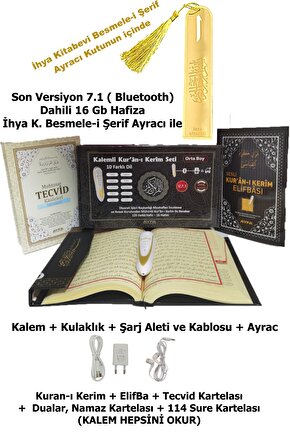 Kuran Okuyan Kalem Kalemli Kuranı Kerim Bluetoothlu Diyanet Onaylı 3 Yıl Garantili Ihya K. Ayracı