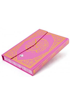 Arapça Kuran I Kerim Rahle Boy ( 20*28 Ebat ) Pembe Renk...