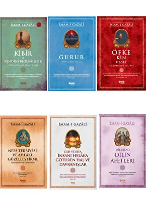 Imam-ı Gazali Serisi Gurur-kibir-nefs Terbiyesi-cah Ve Riya-öfke Ve Kin-dilin Afetleri 6lı Set