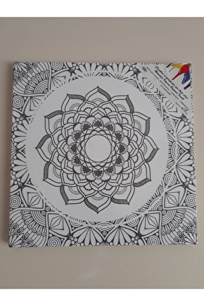 Mandala Boyama Tuval Seti Hediyeli 35x35cm
