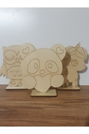 Beceri Geliştiren Ahşap Biblo Boyama 3lü