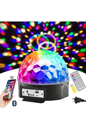Led Magıc Cristal Sihirli Küre Bluetoothlu Kumandalı Usb Girişli Parti Ve Disko Topu