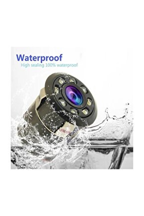 Araba Geri Görüş Kamerası 8 Ledli Gece Görüşlü Çift Aparatlı Mesafe Çizgili