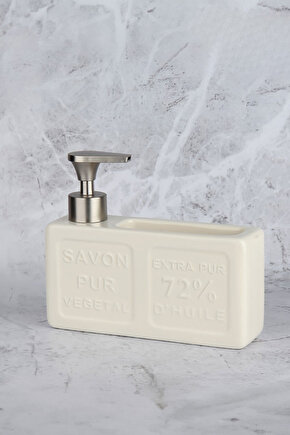 Seramik Sıvı Sabunluk – Modern Tasarım, Paslanmaz Metal Pompalı, Şık Banyo ve Mutfak Aksesuarı