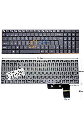 Casper C500 (2022-2023) Notebook Klavyesi - Siyah - TR - Backlit