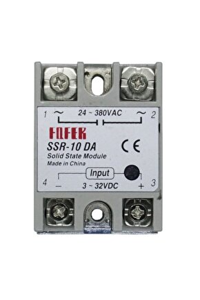 SSR-10 DA Solid State Röle (10 Amper) – 3-32V DC Giriş  24-380V AC Çıkış – Tek Fazlı Elektronik Röl