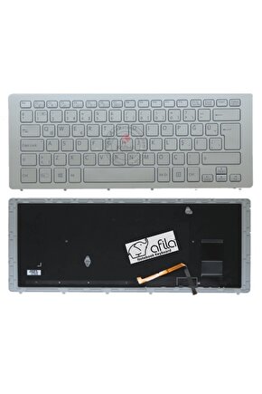 Sony SVF14N SVF-14N SVF14N1J2R Notebook Klavye (Gri TR) Işıklı