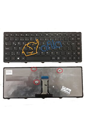 Flex 14 T5E1-TUR, G400S, S410P, Z410 Notebook Klavyesi - (Siyah TR)